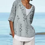 Women's Digital Printed V-neck Half Sleeve Shirt — photo 5