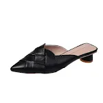 Women's Pointed Soft Leather Sandals, Mid-heel Mules – comfortable and stylish footwear perfect for everyday wear or spe — photo 5
