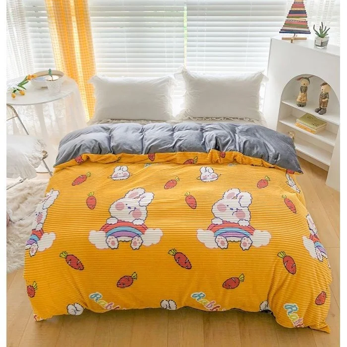 Housse de couette en polaire corail chaude double face pour un confort douillet et des nuits paisibles. Douceur et chaleur enveloppantes. — photo 2