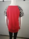 Round neck leopard stitching short sleeves tee shirt. Comfortable, stylish and perfect for casual wear, offering a moder — photo 5