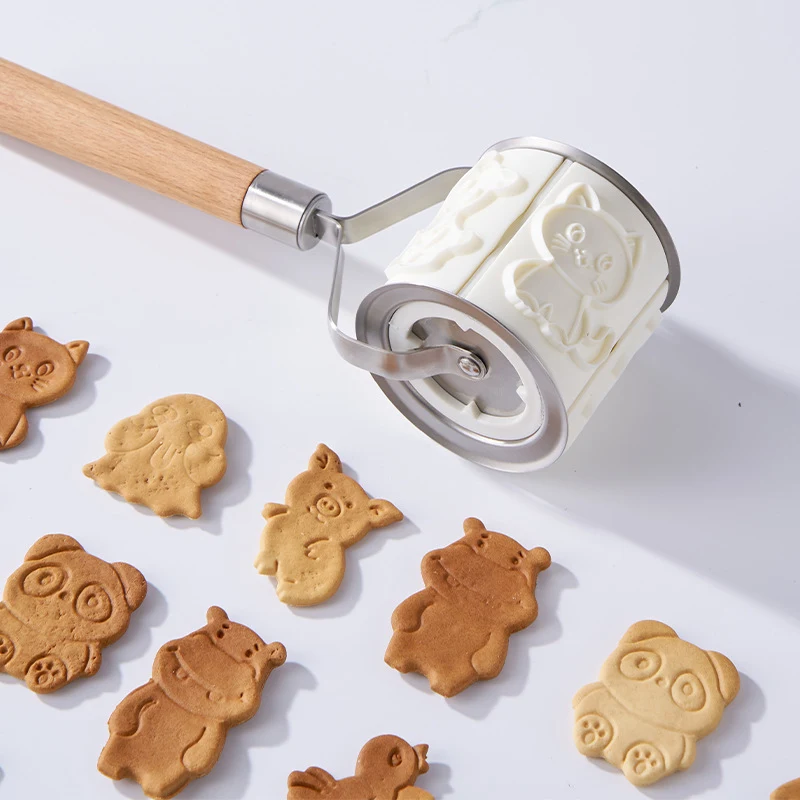 Forma de Biscoito de Animais com Rolo Balde. Crie Biscoitos Divertidos e Fáceis. Ferramenta de Cozinha para Assar com Crianças. — foto 3
