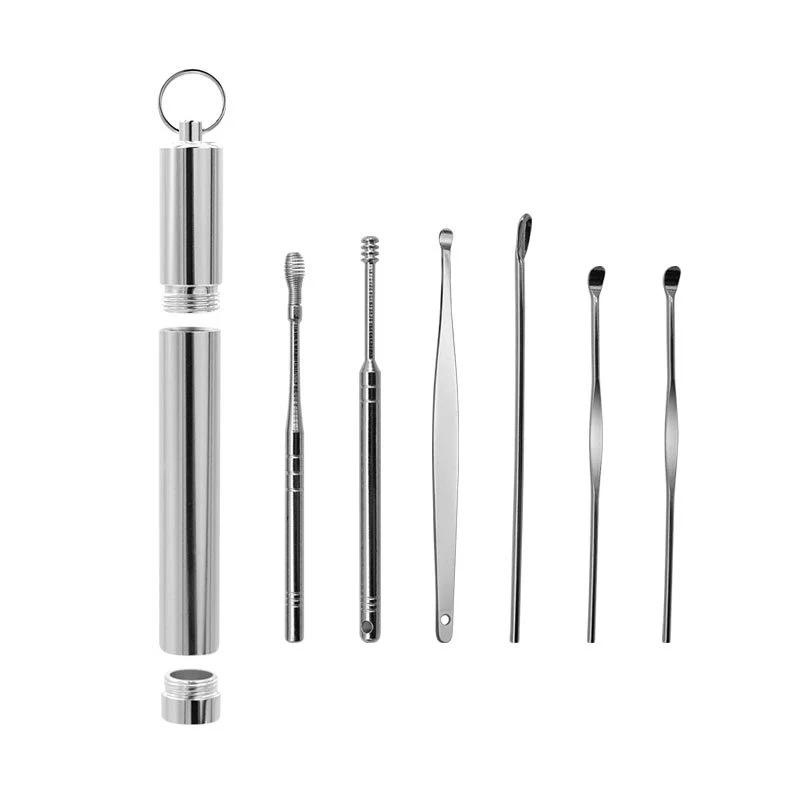 Portable Stainless Steel Ear Scoop Set. Safely and effectively removes earwax. Easy to use for daily ear hygiene and ear — photo 1