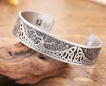 Pulseira Viking Magnética Vintage Prata Personalizada — foto 2