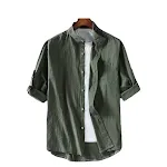 Men's Summer Linen Shirt Short Sleeve breathable lightweight perfect for hot weather stylish and comfortable ideal for v — photo 1