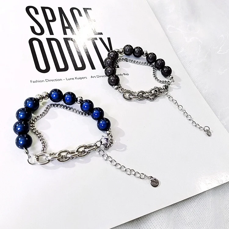 Title 3, Pulseira de contas marrom preto azul de alta qu...