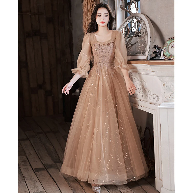 Long Sleeve Evening Dress for Host, Banquet, Maid of Honor. Elegant and comfortable for special occasions. Perfect for f — photo 4