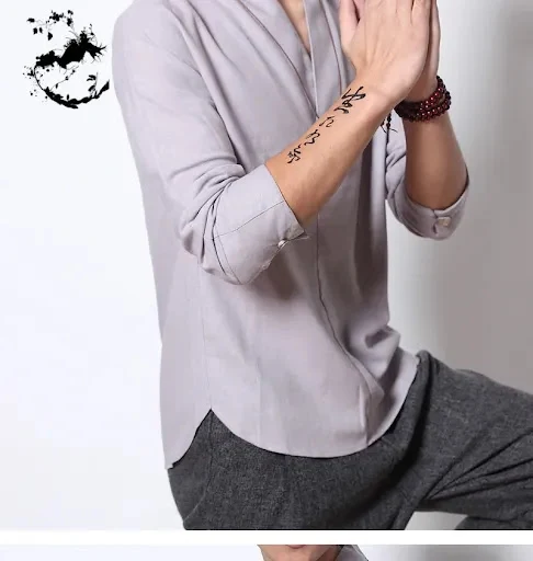 Title 17, Camicia da uomo a maniche lunghe in stile cines...