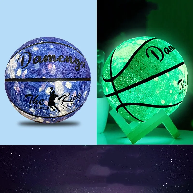 Bola de basquete Luminous PU, couro macio, resistente ao desgaste e antiderrapante, perfeita para uso ao ar livre, jogos e treinos. — foto 1