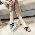 Polka Dot Mesh Outer Wear Flat Slippers, combining comfort and style. Perfect for everyday wear, breathable, and designe — photo 4
