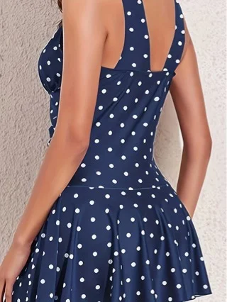 Title 2, Womens Plus Size Polka Dot Print Skirt Bikini....