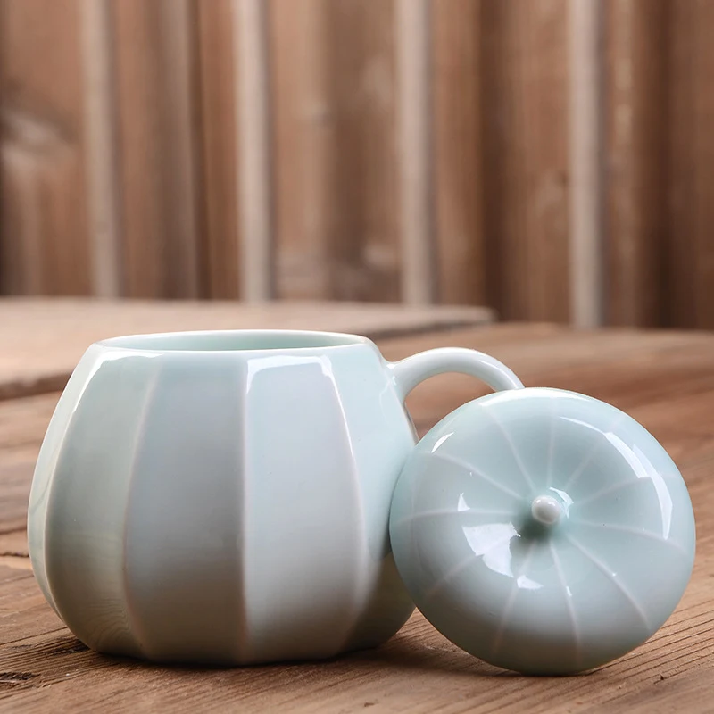 Ceramic Water Cup With Lid Halloween Gift Pumpkin Mug for coffee, tea, or any beverage. Enjoy your drinks in this festiv — photo 1
