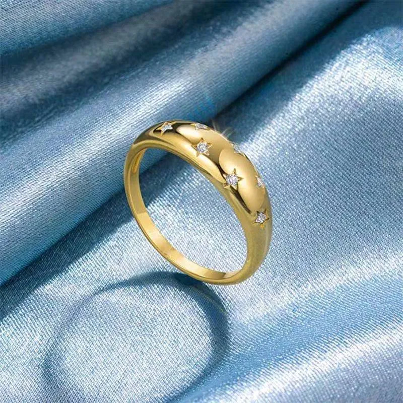 Anel XINGX geométrico de zircônia Hot Match, ajuste perfeito e design elegante. Uma joia moderna para realçar seu estilo em qualquer ocasião. — foto 19
