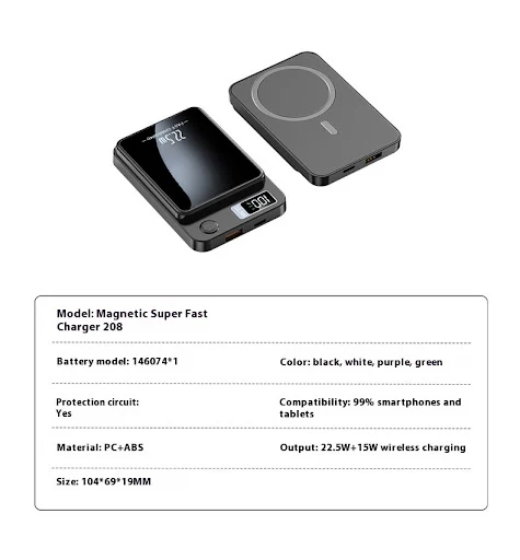 Title 1, Magnetic MagSafe Wireless Super Fast Charge Mob...