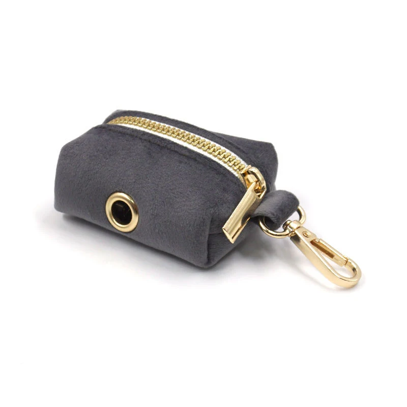 Title 4, Dark Grey Velvet Pet Collar Leash Set. Provides...