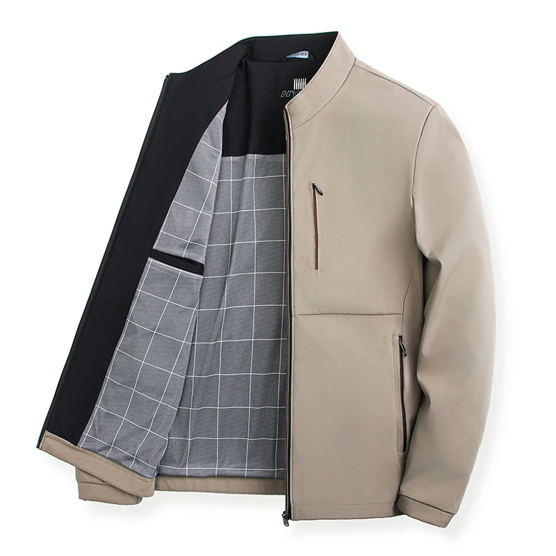 Title 6, Mens Solid Color Jacket High-grade Trendy Casu...