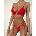 Long rope flashing bikini, European and American foreign trade swimwear. Enjoy the sun and surf in style and comfort, sh — photo 1