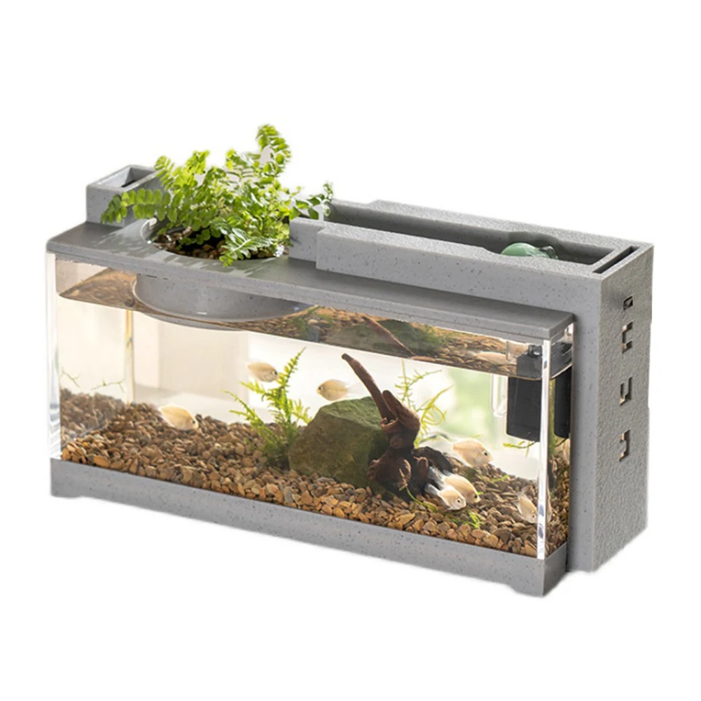 Title 8, Creative Small Aquarium Fish Tank Kit Built-in ...