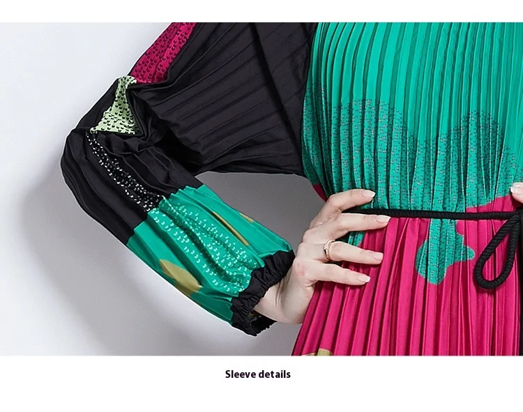 Title 4, Pleated Tassel Belt Dress Women
