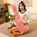 Grote witte gans pop, knuffel, bedkussen, slaapkussen. Grensoverschrijdende bestseller voor meisjes en kinderen, heerlijk zacht — foto 6