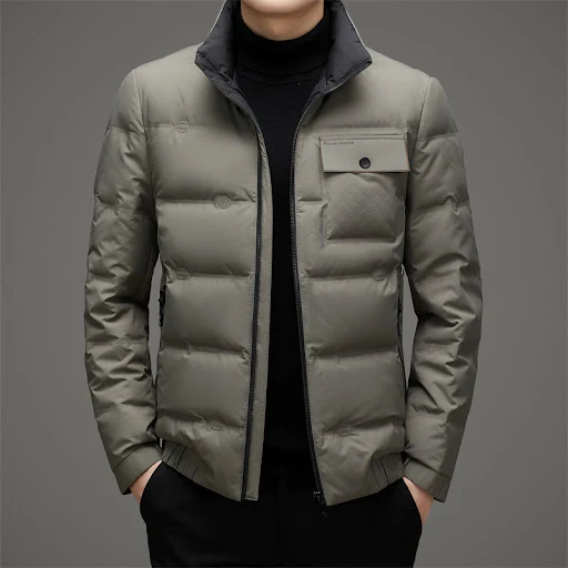 Title 6, Chaqueta de plumas gruesa y corta para hombre c...