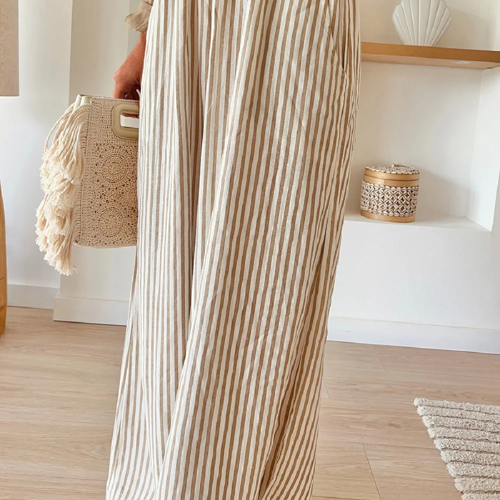 Title 4, Womens Fashion Striped Drawstring Casual Pants...