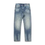 Heren jeans los retro met spetters. Casual en comfortabele mode. Vintage spijkerbroek met een relaxte pasvorm en een uniek design voor een stijlvolle look. — foto 6