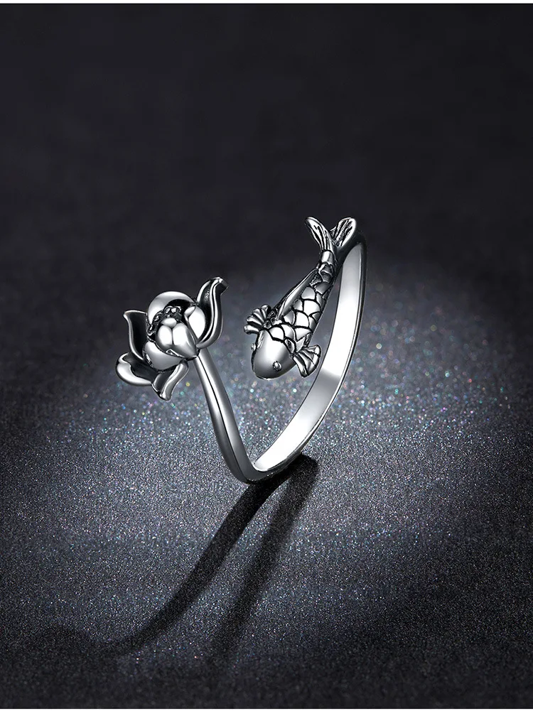 Anel Bracelete Lotus de Moda Simples Design Floral Feminino Joia Ajustável Pulseira Delicada Presente Sofisticado e Elegante — foto 5