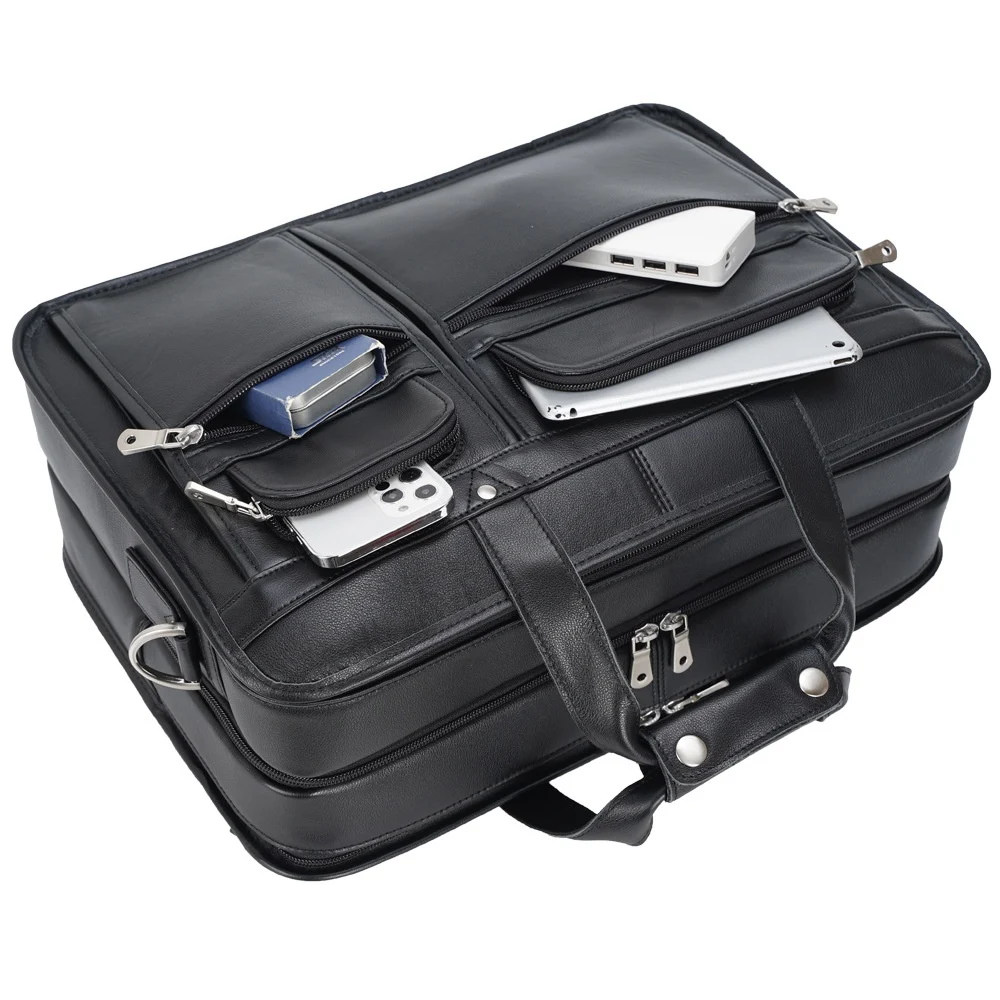 Tiding Leather Laptop Bag 17 inch, First Layer Cowhide. Premium business bag, stylish and durable, perfect for professio — photo 15