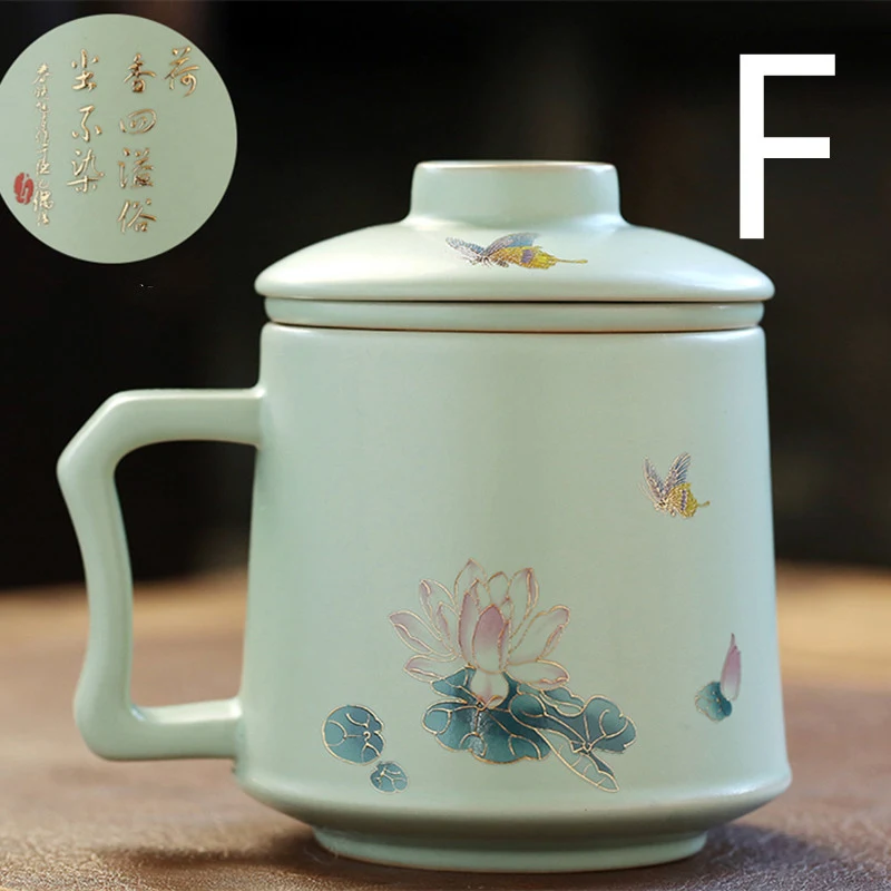 Title 5, Creative Ceramic Water Cup With Lid To Filter L...