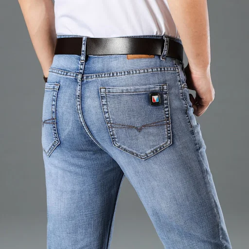 Title 3, Mens Fashion Light Blue Casual Straight Jeans ...