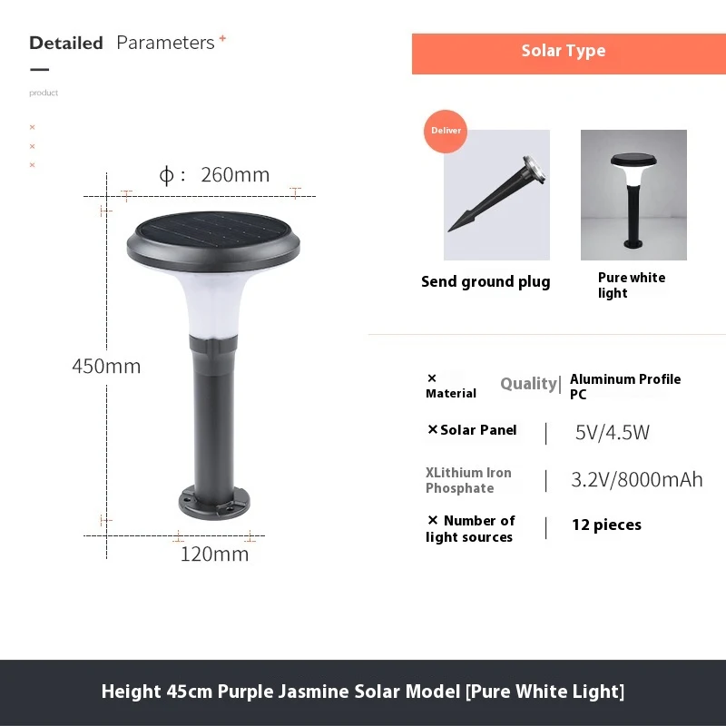 Title 2, Luz de pátio LED solar criativa para exteriores...