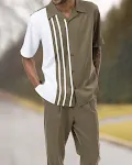 Plus Size Men's Short Sleeve Lapel Shirt Casual Pants Set - Comfortable and stylish everyday outfit, perfect for any cas — photo 4