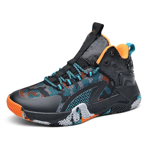 Title 7, Large Size Mesh High-top Basketball Shoes for S...
