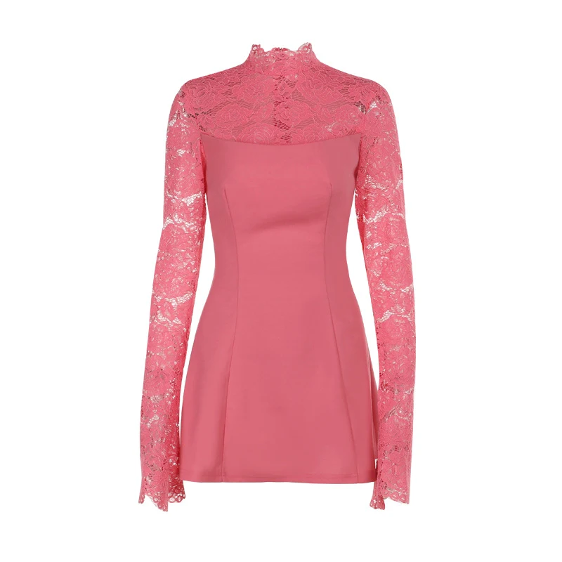 Title 10, Vestido Feminino Outono Moda Gola Alta Slim com...