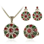 Conjunto de Jóias Antigas para Casamento Colar Anel Brincos Um conjunto perfeito para noivas, ideal para casamentos, realce sua beleza com este fino conjunto. — foto 4
