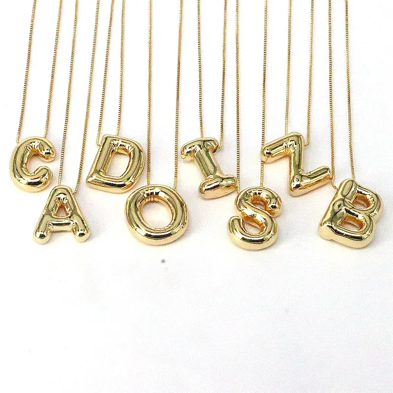 Pingente de cobre brilhante com 26 letras, acessórios de moda, adorno DIY para colar, crie seu colar personalizado e estiloso. — foto 25