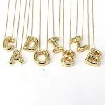 Pingente de cobre brilhante com 26 letras, acessórios de moda, adorno DIY para colar, crie seu colar personalizado e estiloso. — foto 25