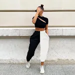 High waist stitching casual pants for ultimate comfort and style, flattering your figure while providing a relaxed, ever — photo 5