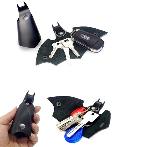 Title 6, Punk Leather Car Key Ring Package Pendant Prote...