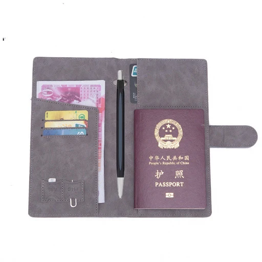 Title 3, Simple Buckle Long Passport Bag Ultra-thin Tick...