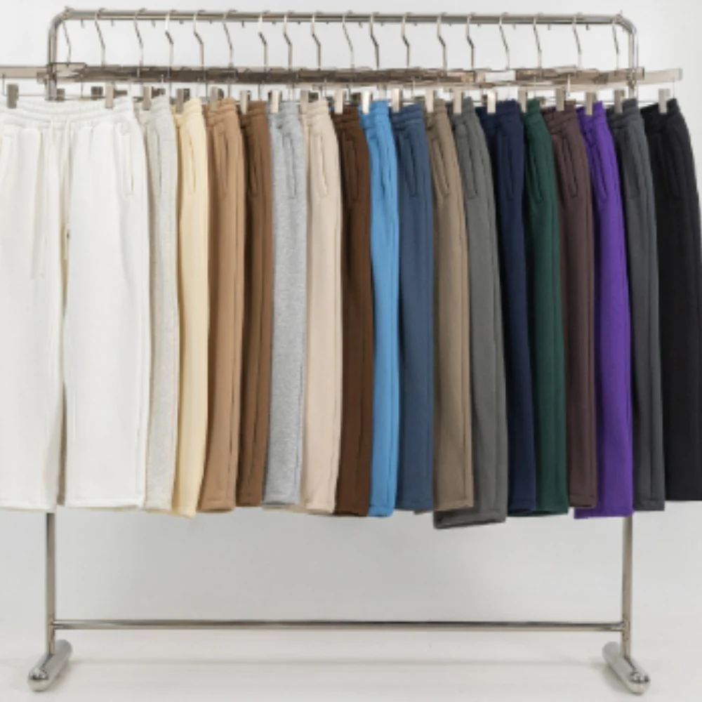 Herfst en Winter Jeugd Effen Kleur Losse Sportbroek met Dikke Fleece Comfortabele en Warme Broek voor Jongeren — foto 1