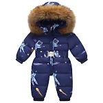 Baby eendelige sneeuwpak, warm en waterdicht, met capuchon. Ideaal voor de winter, spelen in de sneeuw en bescherming tegen de kou. Comfortabel. — foto 14