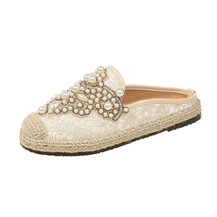 Rhinestone beaded lazy fisherman shoes, comfortable and stylish footwear for everyday wear, adding a touch of sparkle to — photo 1