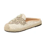 Rhinestone beaded lazy fisherman shoes, comfortable and stylish footwear for everyday wear, adding a touch of sparkle to — photo 1