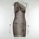 Women's Winter One-Shoulder Folded Dress, Sexy Temperament Commuting Dress. Elegant and perfect for work and events. — photo 4