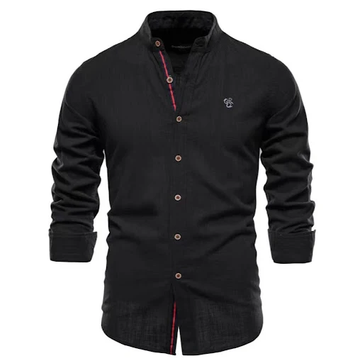 Title 3, Camisa Henley masculina manga longa de algodão ...