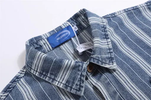 Title 14, Camicia estiva ampia a righe verticali Freschez...