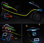 Reflecterende stickers voor auto en motor, lichtgevende mountainbike stickers, wiel- en frame stickers voor meer veiligheid op de weg. — foto 8