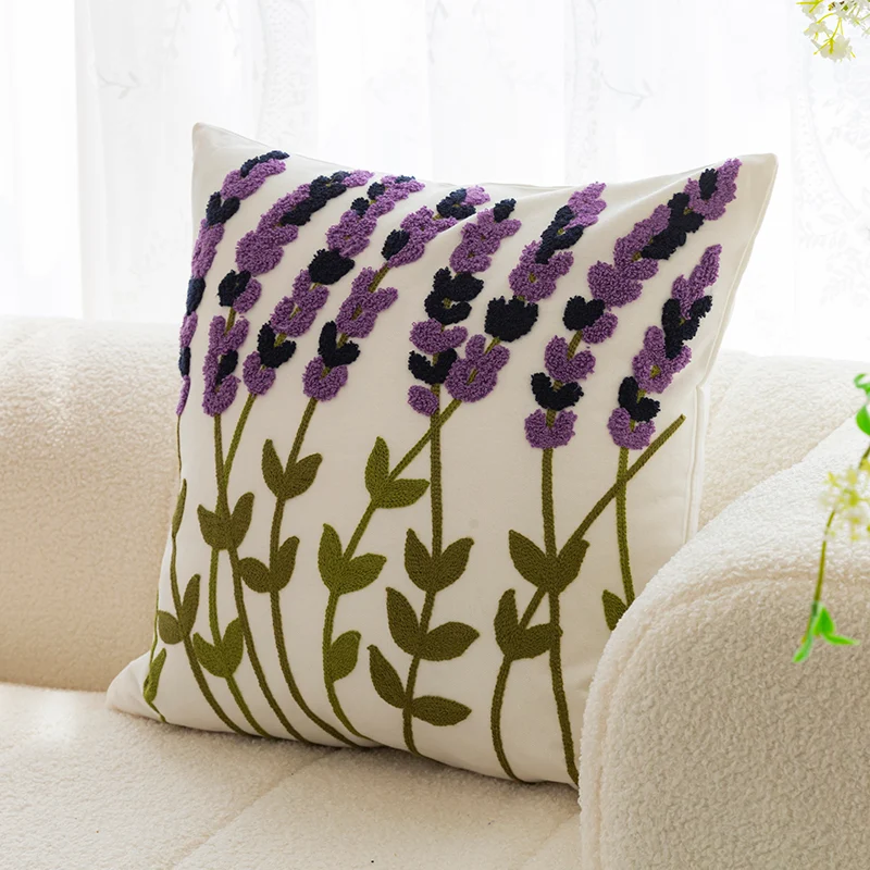 Capa de almofada para sofá com bordado floral, transforme sua sala com este toque de elegância e conforto, ideal para relaxar e decorar. — foto 8