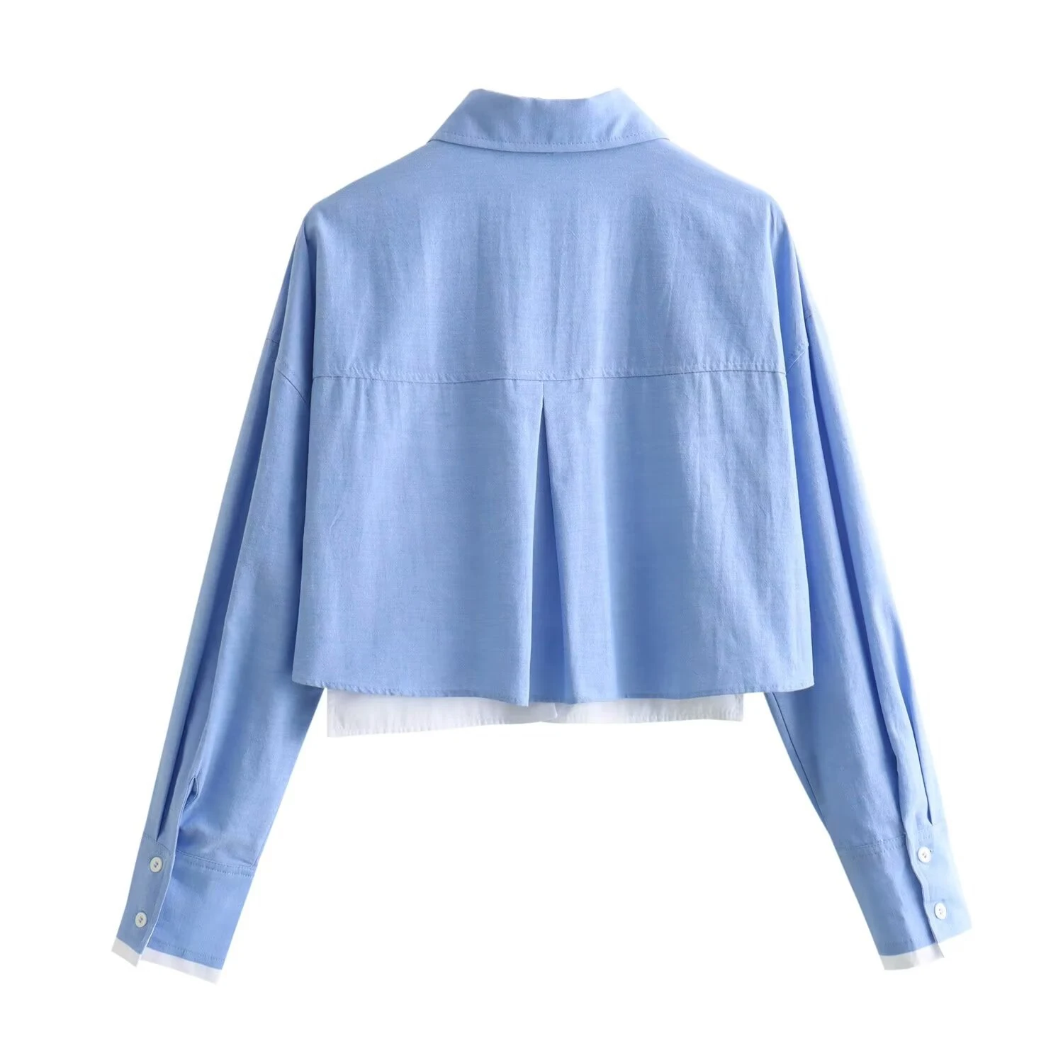 Spring Loose Slimming And All-matching Long Sleeve Single-breasted Lapel Short Shirt — photo 3